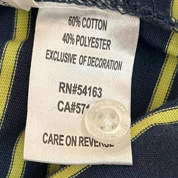 Margaritaville Men's Blue & Chartreuse Striped Polo with UPF +30 Large NWT - Picture 12 of 15